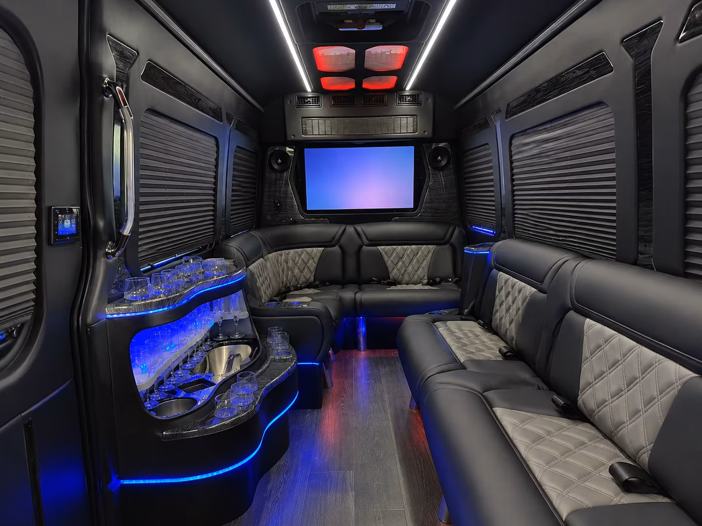 westland 25 passenger party bus inside